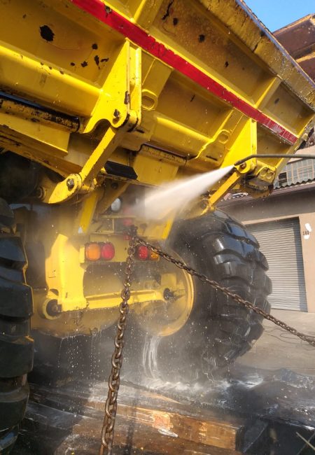 Yellow Machinery Washdown