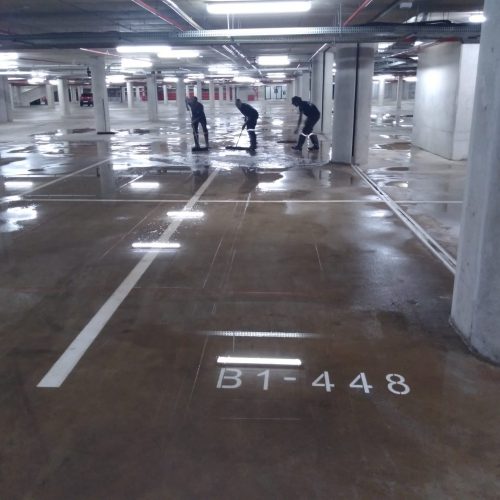 Parking Bay Oil Spill Cleaning