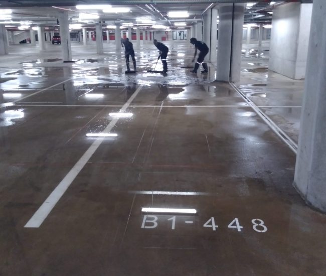 Parking Bay Oil Spill Cleaning