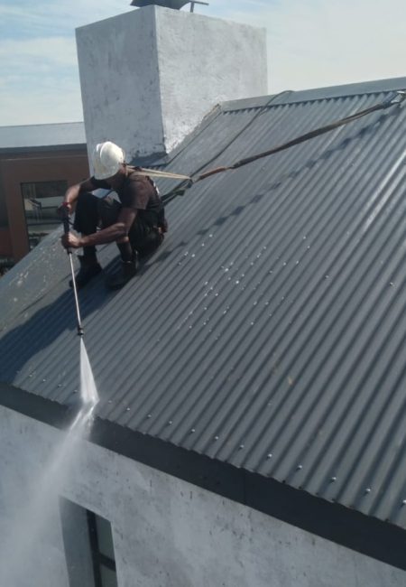 High Pressure roof cleaning