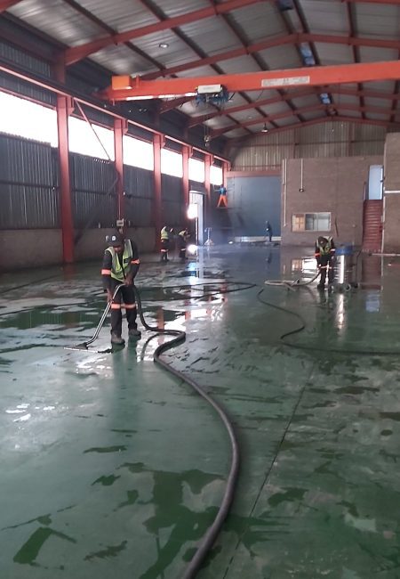 Warehouse Oil Spill Cleaning