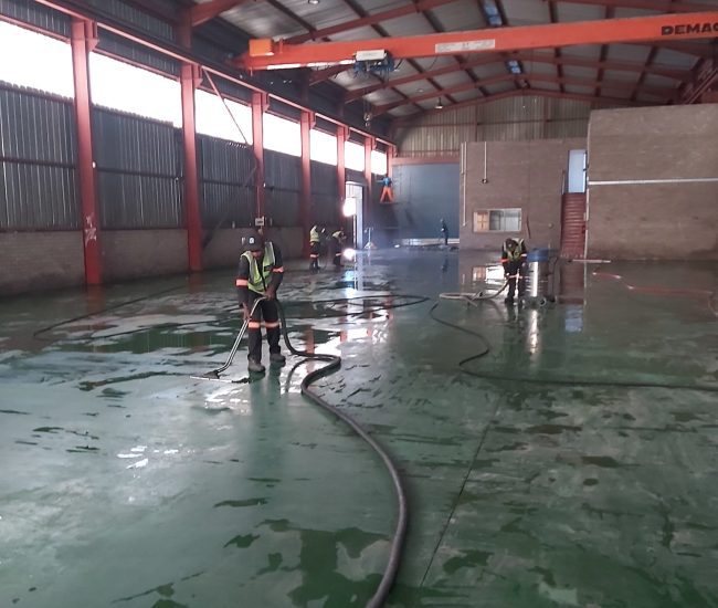 Warehouse Oil Spill Cleaning