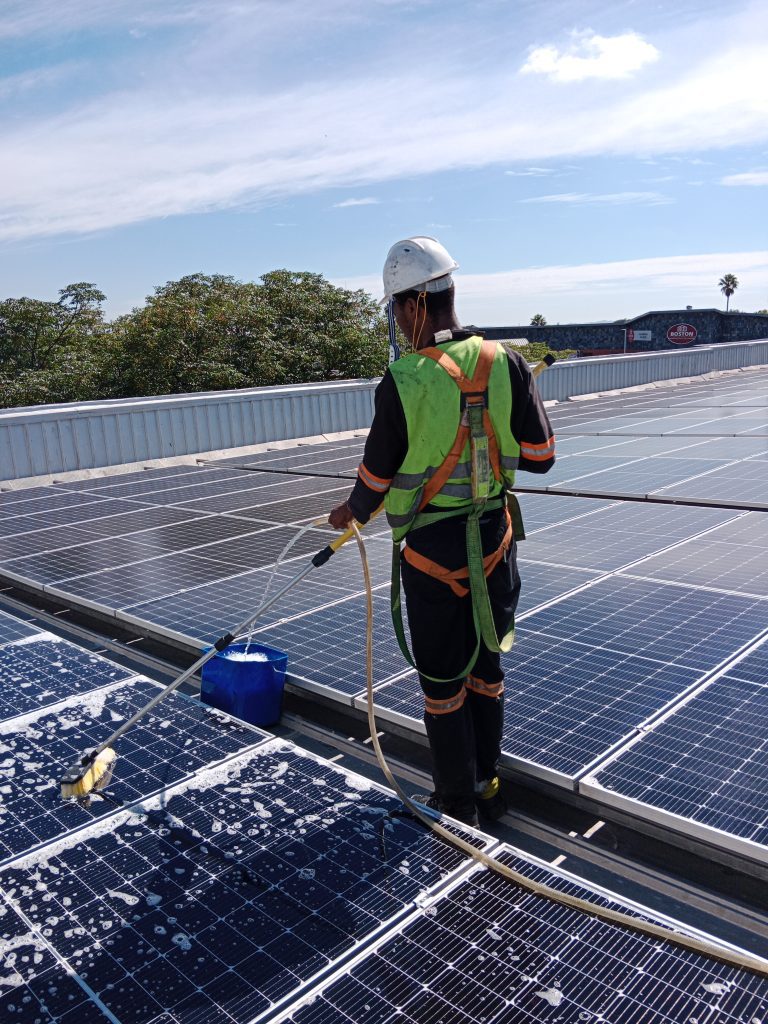 Professional Solar Panel Cleaning Service on Commercial Property
