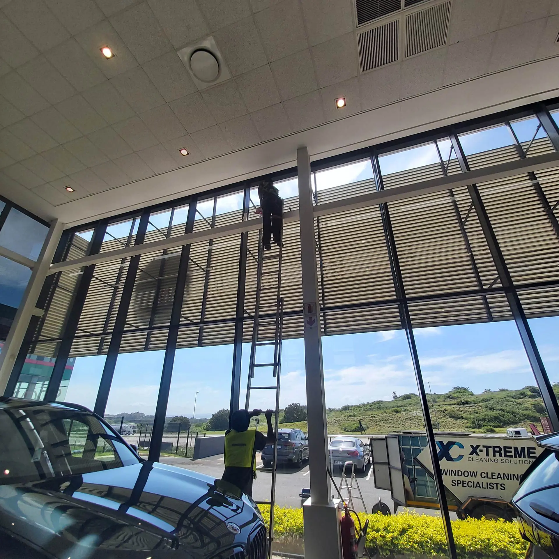 Dealership window cleaning
