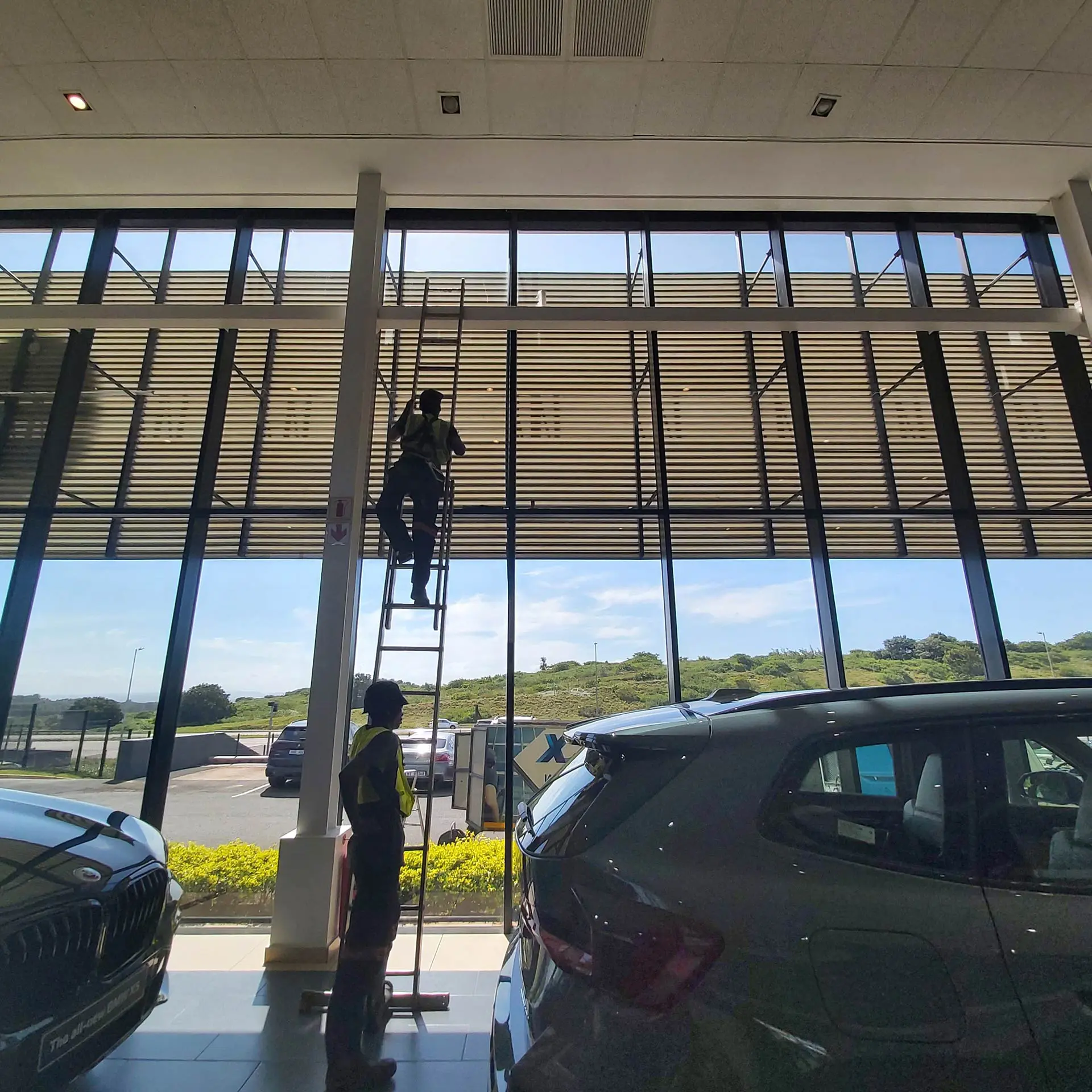 Dealership glass facade